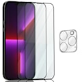 Miniatyrbild 1 av 7: 2-Pack Iphone 13 Pro Max Skärmskydd & 1-Pack linsskydd - Härdat Glas 9H - Super kvalitet 3D