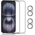 Miniatyrbillede 1 af 7: 2-Pack IPHONE 16 PLUS Skærmbeskyttelse & 2-Pack linsebeskyttelse - Hærdet Glas 9H - Super kvalitet 3D