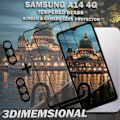 Pikkukuva 4 / 5: 2-Pack SAMSUNG A14 Näytönsuoja & 2-Pack linssinsuoja - Karkaistu Lasi 9H - Super laatu 3D