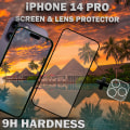 Miniatyrbillede 2 af 5: 1-Pack IPHONE 14 PRO Skærmbeskyttelse & 1-Pack linsebeskyttelse - Hærdet Glas 9H - Super kvalitet 3D