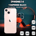 Miniatyrbild 1 av 5: iPhone 14 Linsskydd - 9H Härdat glas- Super kvalitet 3D Linsskydd
