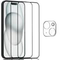 2-Pack Iphone 15 Plus Skærmbeskyttelse & 1-Pack linsebeskyttelse - Hærdet Glas 9H - Super kvalitet 3D