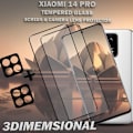 Miniatyrbild 4 av 5: 2-Pack XIAOMI 14 PRO Skärmskydd & 2-Pack linsskydd - Härdat Glas 9H - Super kvalitet 3D