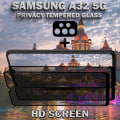 Miniatyrbild 5 av 6: 2-Pack Privacy Samsung A32 5G Skärmskydd & 1-Pack linsskydd - Härdat Glas 9H - Super kvalitet 3D