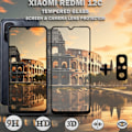 Pikkukuva 1 / 5: 1-Pack XIAOMI REDMI 12C Näytönsuoja & 1-Pack linssinsuoja - Karkaistu Lasi 9H - Super laatu 3D