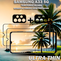 Miniatyrbillede 5 af 5: 2-Pack SAMSUNG A33 Skærmbeskyttelse & 2-Pack linsebeskyttelse - Hærdet Glas 9H - Super kvalitet 3D