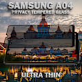 Miniatyrbild 4 av 6: 2-Pack Privacy Skärmskydd For Samsung A04 - Härdat Glas 9H - Super Kvalitet 3D