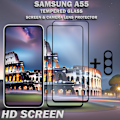 Miniatyrbillede 2 af 5: 2-Pack SAMSUNG A55 Skærmbeskyttelse & 1-Pack linsebeskyttelse - Hærdet Glas 9H - Super kvalitet 3D