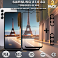 Miniatyrbillede 1 af 5: 2-Pack SAMSUNG A14 Skærmbeskyttelse & 2-Pack linsebeskyttelse - Hærdet Glas 9H - Super kvalitet 3D