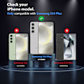 Miniatyrbild 2 av 7: 2-Pack Samsung Galaxy S24 Plus Skärmskydd & 1-Pack Linsskydd - Härdat Glas | [Automatisk Installation] - Bubbelfritt