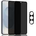 Miniatyrbild 1 av 7: 2-Pack Samsung S25 Privacy Skärmskydd & 1-Pack linsskydd - Härdat Glas 9H - Super kvalitet 3D