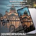 Miniatyrbillede 4 af 5: 1-Pack SAMSUNG A14 Skærmbeskyttelse & 1-Pack linsebeskyttelse - Hærdet Glas 9H - Super kvalitet 3D