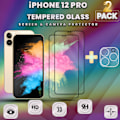 Miniatyrbillede 1 af 5: 2-Pack IPHONE 12 PRO Skærmbeskyttelse & 1-Pack linsebeskyttelse - Hærdet Glas 9H - Super kvalitet 3D