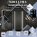 Miniatyrbillede 1 af 5: 1-Pack SAMSUNG S20 ULTRA Skærmbeskyttelse & 1-Pack linsebeskyttelse - Hærdet Glas 9H - Super kvalitet 3D