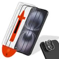 2-Pack Iphone 16 Skärmskydd & 2-Pack linsskydd - Härdat Glas | [Automatisk Installation] - Bubbelfritt
