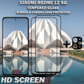 Miniatyrbillede 2 af 5: 2-Pack XIAOMI REDMI 12 Skærmbeskyttelse & 1-Pack linsebeskyttelse - Hærdet Glas 9H - Super kvalitet 3D