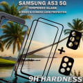 Miniatyrbillede 3 af 5: 2-Pack SAMSUNG A53 Skærmbeskyttelse & 2-Pack linsebeskyttelse - Hærdet Glas 9H - Super kvalitet 3D