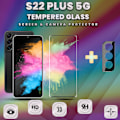 Miniatyrbillede 1 af 5: 1-Pack SAMSUNG S22 PLUS Skærmbeskyttelse & 1-Pack linsebeskyttelse - Hærdet Glas 9H - Super kvalitet 3D