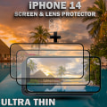 Miniatyrbillede 5 af 5: 2-Pack iPhone 14 Skærmbeskyttelse & 1-Pack linsebeskyttelse - Hærdet Glas 9H - Super kvalitet 3D