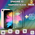 Miniatyrbillede 1 af 5: 2-Pack IPHONE 13 Skærmbeskyttelse & 1-Pack linsebeskyttelse - Hærdet Glas 9H - Super kvalitet 3D
