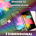 Miniatyrbillede 3 af 4: 1-Pack IPHONE 13 Skærmbeskyttelse & 1-Pack linsebeskyttelse - Hærdet Glas 9H - Super kvalitet 3D