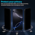 Miniatyrbillede 2 af 7: 2-Pack Iphone 16 Pro Privacy Skærmbeskyttelse - Hærdet Glas 9H - Super kvalitet 3D