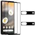 Miniatyrbild 1 av 7: 2-Pack Google Pixel 6A Skärmskydd & 2-Pack linsskydd - Härdat Glas 9H - Super kvalitet 3D