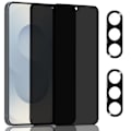 Miniatyrbillede 1 af 7: 2-Pack Samsung S25 Privacy Skærmbeskyttelse & 2-Pack linsebeskyttelse - Hærdet Glas 9H - Super kvalitet 3D
