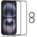2-Pack Iphone 16 Skärmskydd & 1-Pack linsskydd - Härdat Glas 9H - Super kvalitet 3D iPhone 16