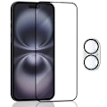 Miniatyrbild 1 av 7: 1-Pack Iphone 16 Plus 5G Skärmskydd & 1-Pack linsskydd - Härdat Glas 9H - Super kvalitet 3D