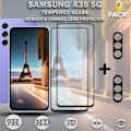 Miniatyrbillede 1 af 5: 2-Pack SAMSUNG A35 Skærmbeskyttelse & 2-Pack linsebeskyttelse - Hærdet Glas 9H - Super kvalitet 3D