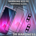 Miniatyrbild 3 av 5: 2-Pack SAMSUNG S23 FE Skärmskydd & 2-Pack linsskydd - Härdat Glas 9H - Super kvalitet 3D