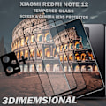 Miniatyrbild 4 av 5: 2-Pack Xiaomi Redmi Note 12 Skärmskydd & 1-Pack linsskydd - Härdat Glas 9H - Super kvalitet 3D