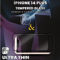 Pikkukuva 5 / 5: 1-Pack IPHONE 14 PLUS Näytönsuoja & 1-Pack linssinsuoja - Karkaistu Lasi 9H - Super laatu 3D