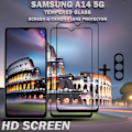 Pikkukuva 2 / 5: 2-Pack SAMSUNG A14 Näytönsuoja & 1-Pack linssinsuoja - Karkaistu Lasi 9H - Super laatu 3D