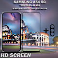 Pikkukuva 2 / 5: 1-Pack SAMSUNG A54 Näytönsuoja & 1-Pack linssinsuoja - Karkaistu Lasi 9H - Super laatu 3D
