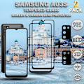 Miniatyrbild 1 av 5: 2-Pack Samsung A03s Skärmskydd & 2-Pack linsskydd - Härdat Glas 9H - Super kvalitet 3D
