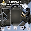Miniatyrbillede 1 af 5: 2-Pack SAMSUNG S20 PLUS Skærmbeskyttelse & 2-Pack linsebeskyttelse - Hærdet Glas 9H - Super kvalitet 3D