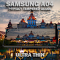 Miniatyrbild 4 av 6: 1-Pack Privacy Skärmskydd For Samsung A04 - Härdat Glas 9H - Super Kvalitet 3D