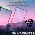 Pikkukuva 3 / 5: 1-Pack SAMSUNG A73 Näytönsuoja & 1-Pack linssinsuoja - Karkaistu Lasi 9H - Super laatu 3D
