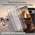 Miniatyrbild 4 av 5: 2-Pack GOOGLE PIXEL 8 PRO Skärmskydd & 1-Pack linsskydd - Härdat Glas 9H - Super kvalitet 3D