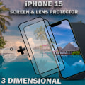 Pikkukuva 4 / 5: 2-Pack IPHONE 15 Näytönsuoja & 1-Pack linssinsuoja - Karkaistu Lasi 9H - Super laatu 3D