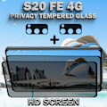 Miniatyrbild 5 av 6: 2-Pack Privacy SAMSUNG S20 FE 4G Skärmskydd & 2-Pack linsskydd - Härdat Glas 9H - Super kvalitet 3D