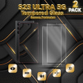 Pikkukuva 1 / 5: 2-Pack SAMSUNG S23 ULTRA Näytönsuoja - Karkaistu Lasi 9H - Super laatu 3D