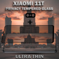 Miniatyrbild 4 av 6: 1-Pack Privacy XIAOMI 11T Skärmskydd & 1-Pack linsskydd - Härdat Glas 9H - Super kvalitet 3D