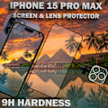 Miniatyrbillede 3 af 5: 1-Pack IPHONE 15 PRO MAX Skærmbeskyttelse & 1-Pack linsebeskyttelse - Hærdet Glas 9H - Super kvalitet 3D