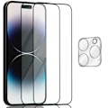 Pikkukuva 1 / 7: 2-Pack ‏‏Iphone 14 Pro Näytönsuoja & 1-Pack linssinsuoja - Karkaistu Lasi 9H - Super laatu 3D