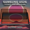 Miniatyrbild 4 av 6: 2-Pack Privacy Skärmskydd For Samsung A52S - Härdat Glas 9H - Super Kvalitet 3D
