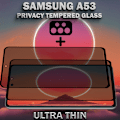 Miniatyrbild 4 av 5: 2-Pack Privacy Samsung A53 Skärmskydd & 1-Pack linsskydd - Härdat Glas 9H - Super kvalitet 3D