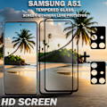 Pikkukuva 3 / 5: 2-Pack SAMSUNG A51 Näytönsuoja & 2-Pack linssinsuoja - Karkaistu Lasi 9H - Super laatu 3D